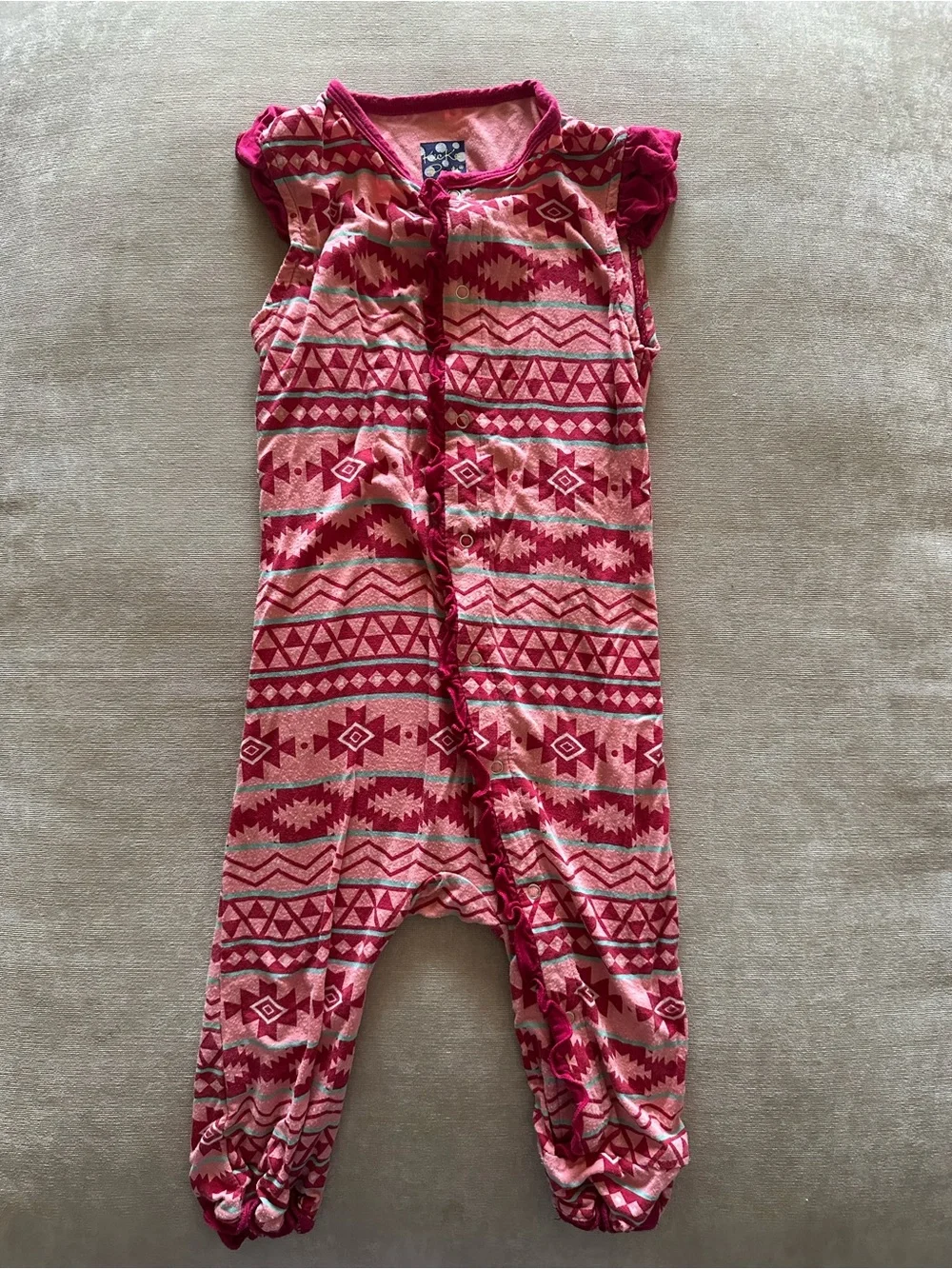 Kickee Pants Pink Aztec Print One-Piece Romper